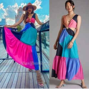 NWT Flounced cut out maxi dress Anthropologie